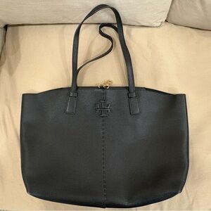 Tory Burch Black Leather Tote Bag